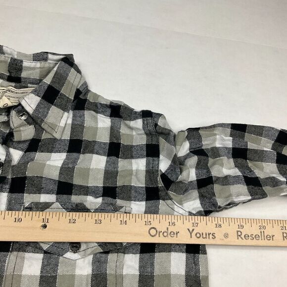 Current Elliott Womens Flannel Button Down Shirt Plaid Long Sleeve Top Size 0 - Picture 8 of 12